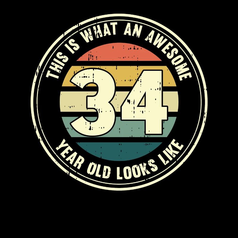 34. Geburtstag so sieht man mit 34 Retro Geschenk
