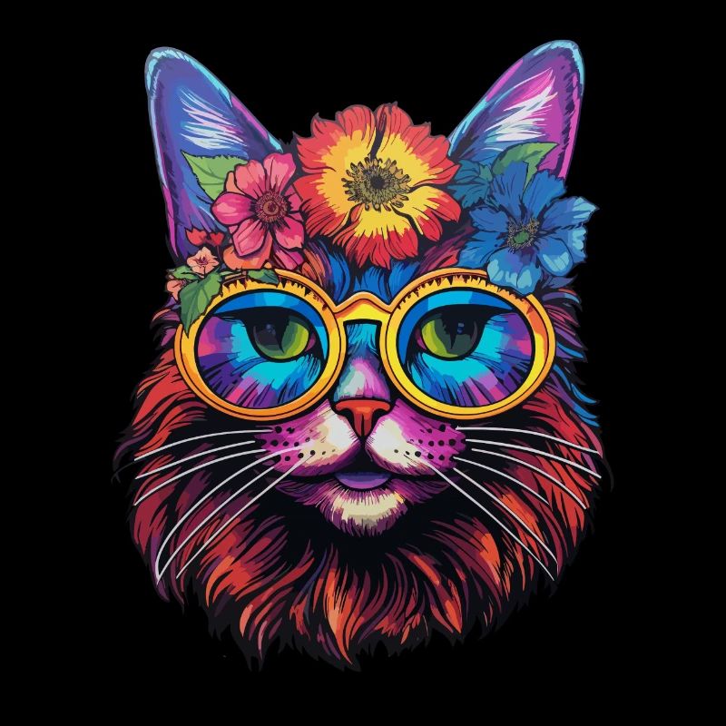 Cat Hippie 60s 70s