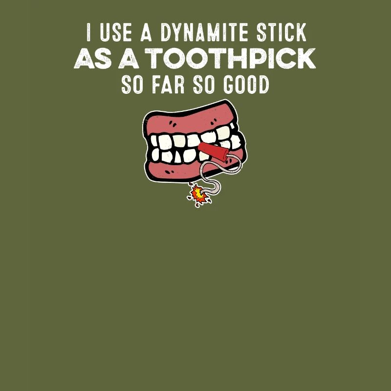 J’utilise un bâton de dynamite comme jeu de mots de gangster cure-dent