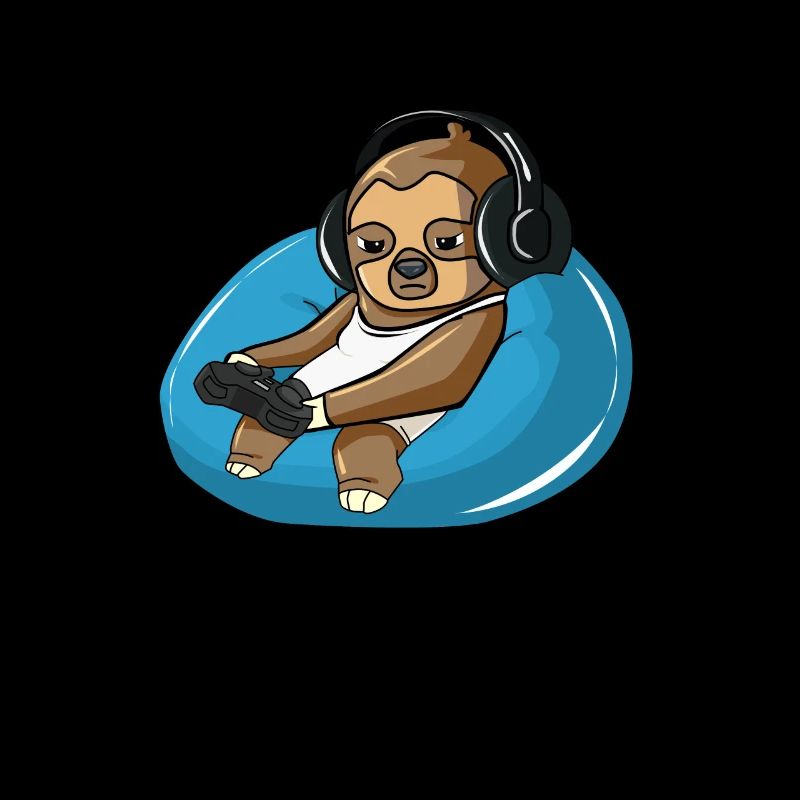 Gamer sloth funny console gamer