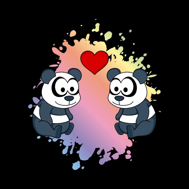 Panda Comic Paar Liebe