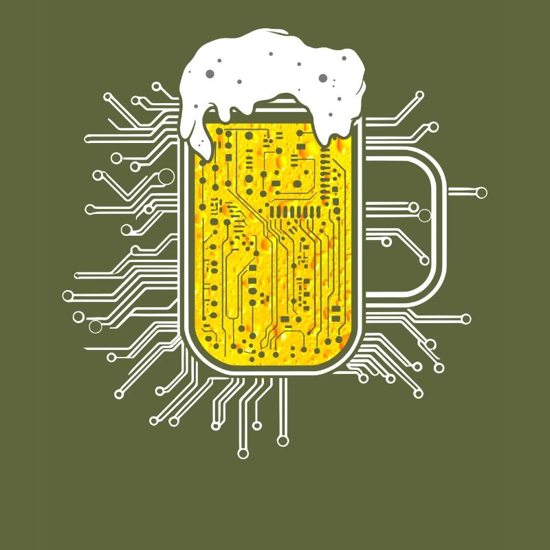 Computer Chip Beer Nerd CPU Computer Scientist Funny