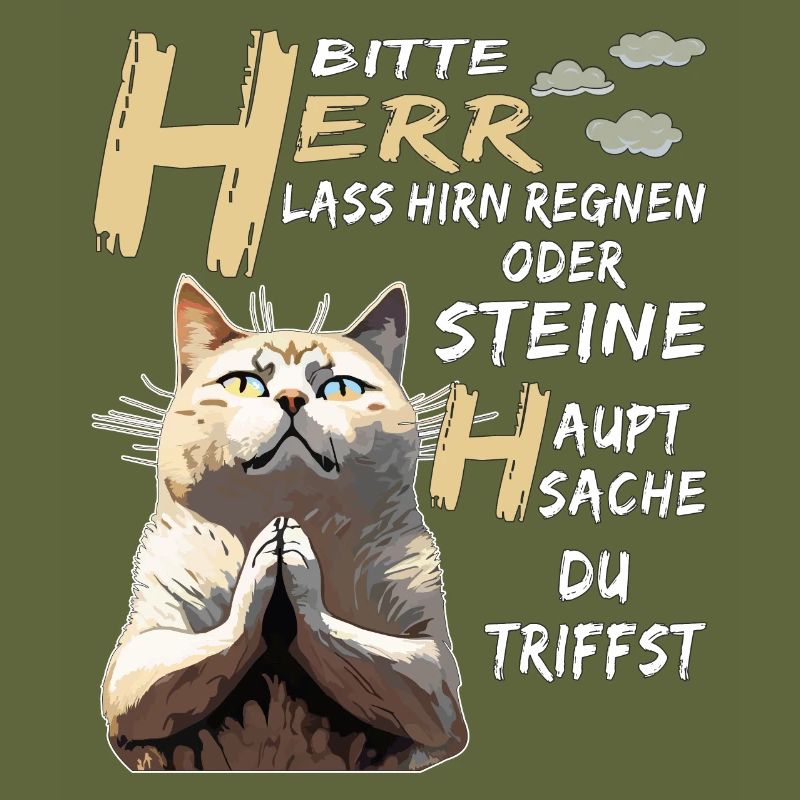 KATZE BETET HERR LASS HIRN REGNEN ODER STEINE