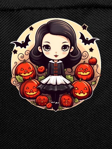 Halloween Girl Pumpkin Bat