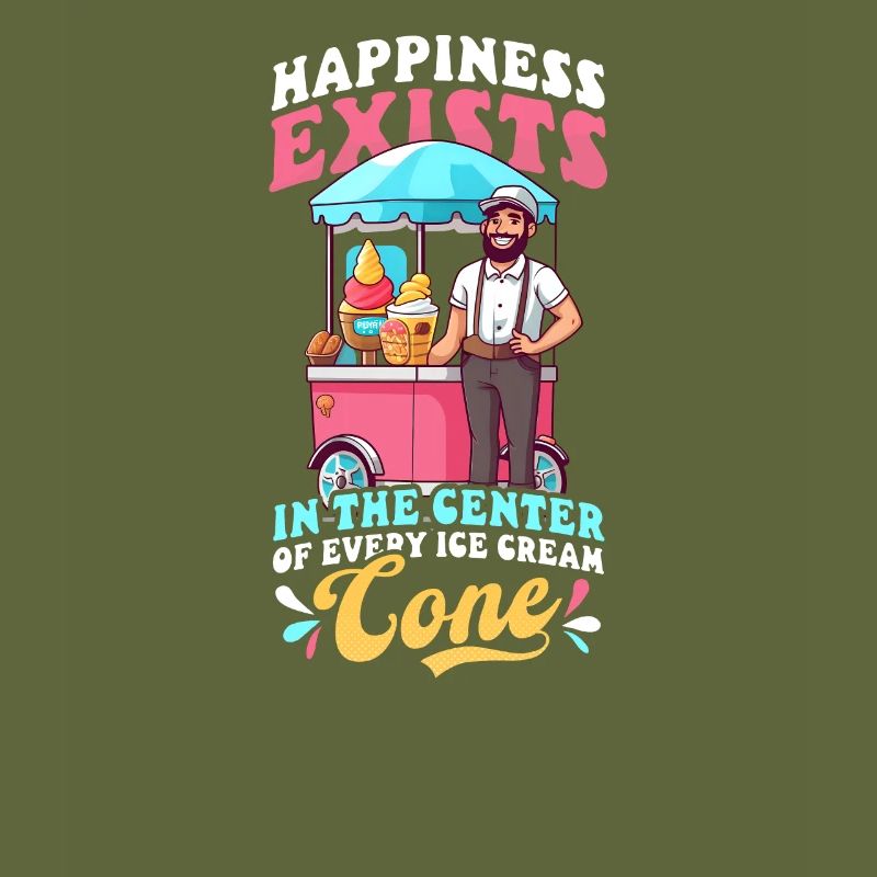 Eisverkäufer Glück Mitte des Eises