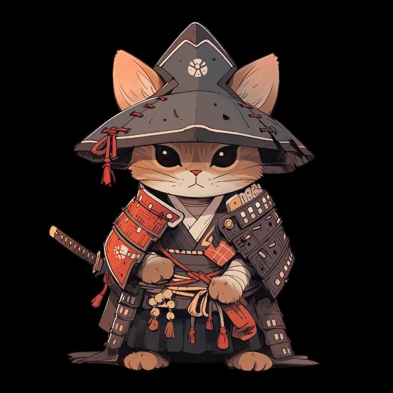 Asia Cat Japanese Samurai Samurai