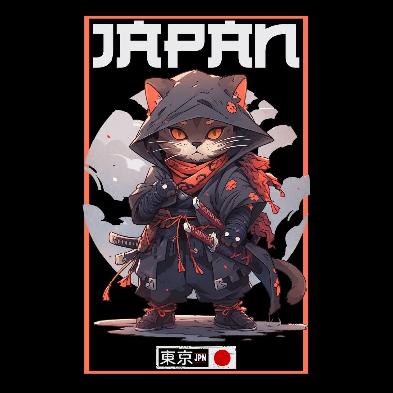 Asia Cat Japanese Samurai Samurai
