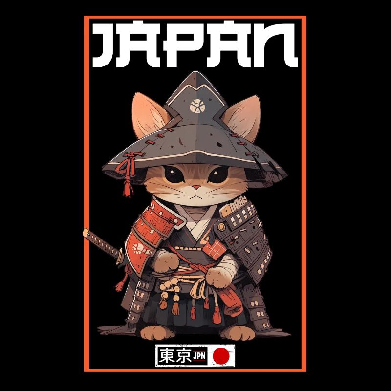 Asia Cat Japanese Samurai Samurai