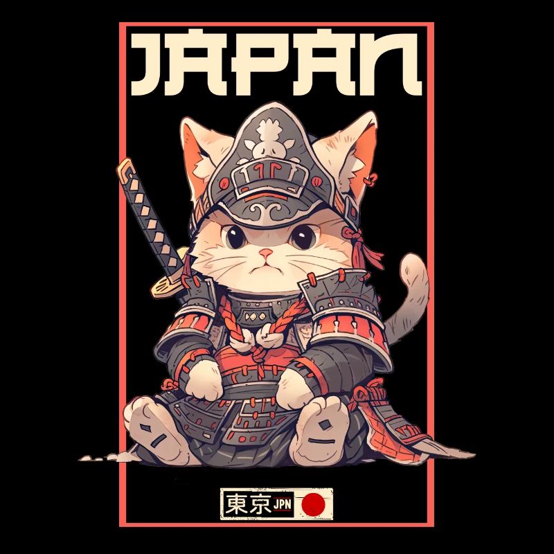 Asia Cat Japanese Samurai Samurai