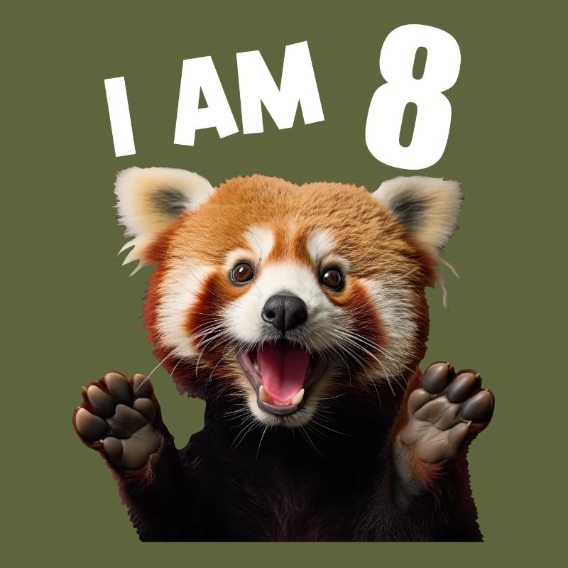 8 ans de 8 ans de 8e anniversaire du petit panda roux Panda Panda