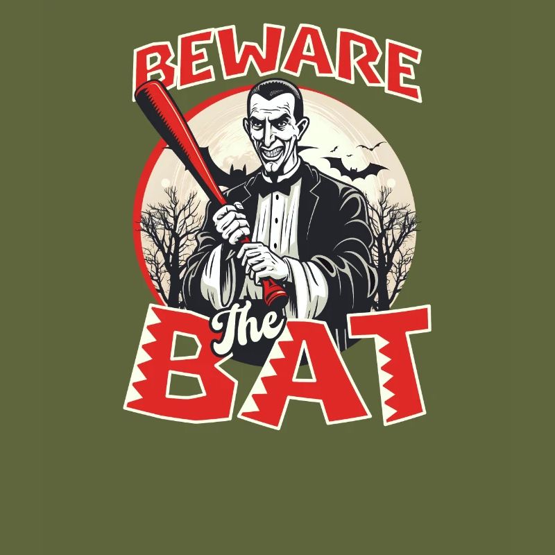 Baseball Halloween Beware The Bat Vampire
