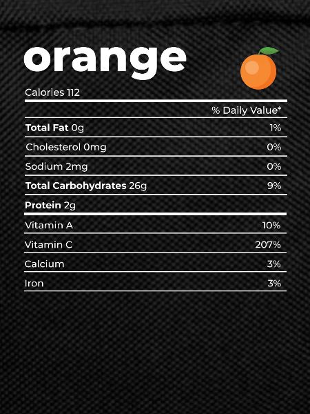 Nutrion Facts Orange