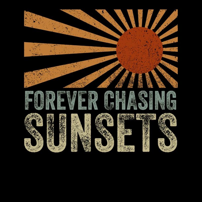 Forever Chasing Sunsets Retro Summer Vacation