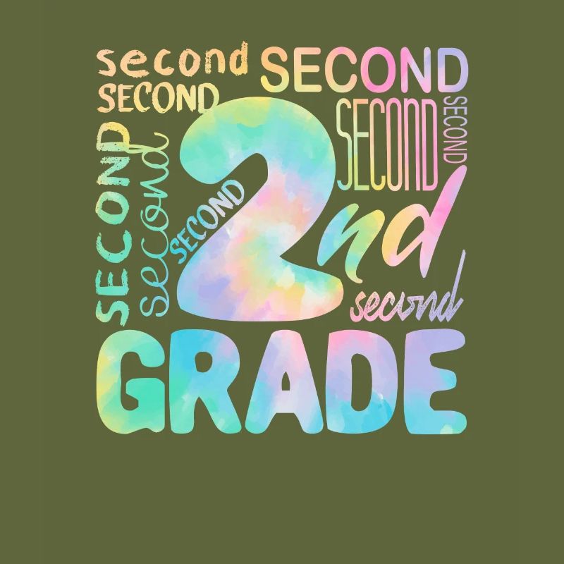 Tie Dye 2nd Grade Second Typography Team Student