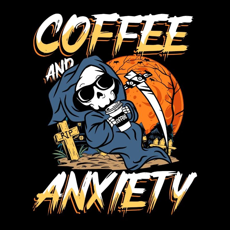 Coffee and anxiety | restlessness skull