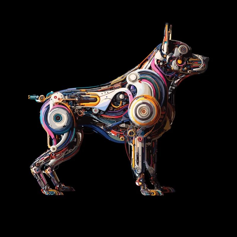 Farbenfroher abstrakter Roboterhund