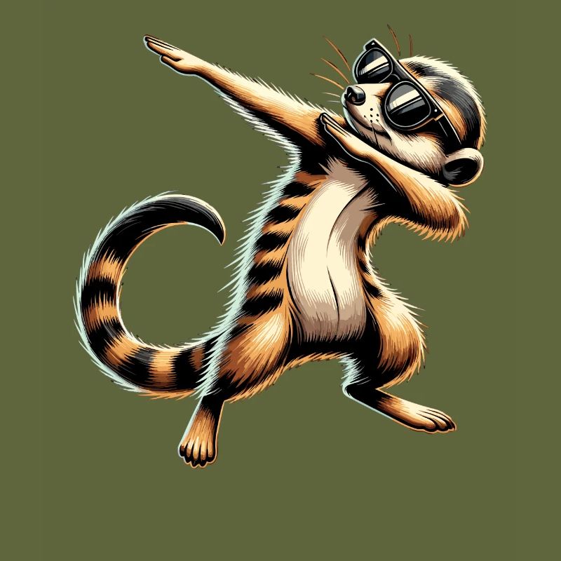 Dabbing Erdmännchen mit Sonnenbrille Cool Erdmännchen