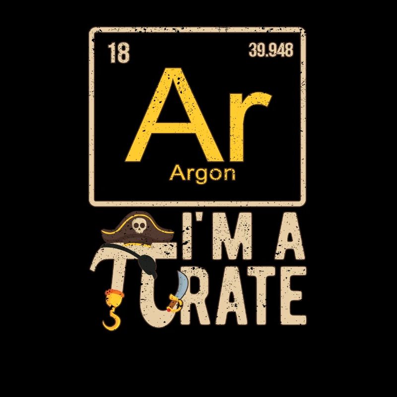 Ich bin ein PIrate Funny Pi Day Argon Ar Chemie Ma