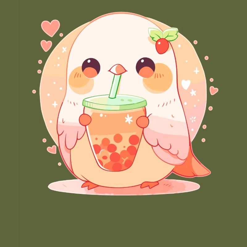 Inséparable kawaii boit Boba Bubble Tea Chibi