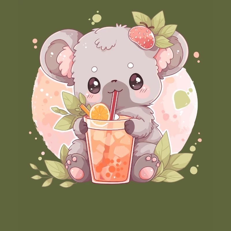 Kawaii Koala Boissons Boba Bubble Tea Chibi