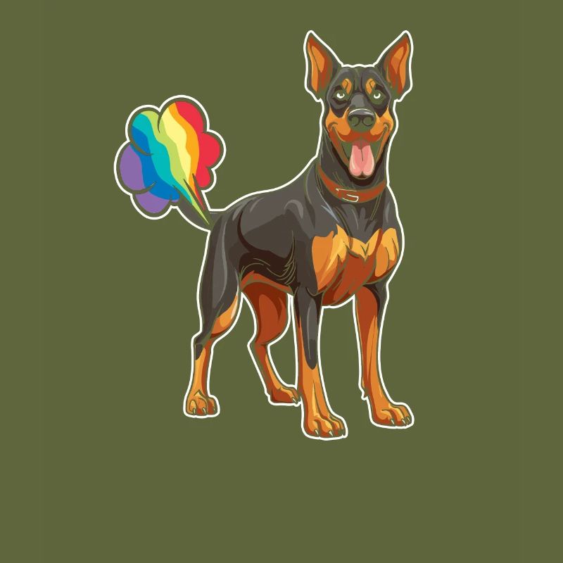 Dobermann Niedlich Regenbogenfurz