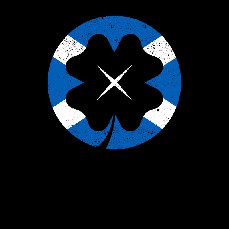 Scottish Flag Irish Shamrock Leaf