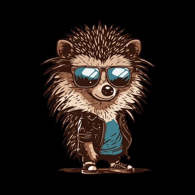 Cool hedgehog with sunglasses