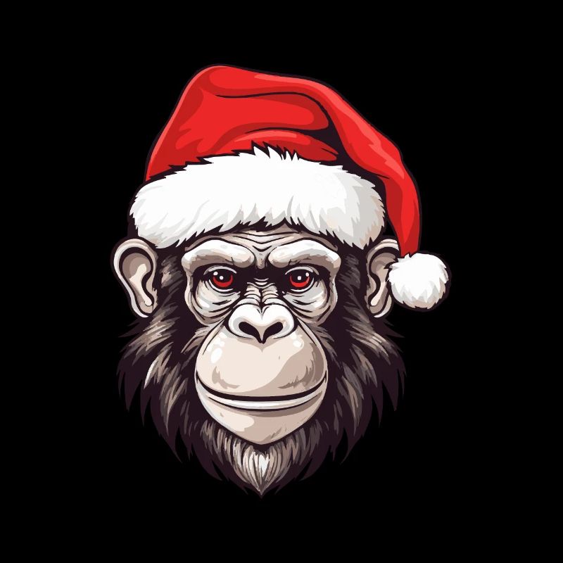 Monkey Head Christmas Portrait