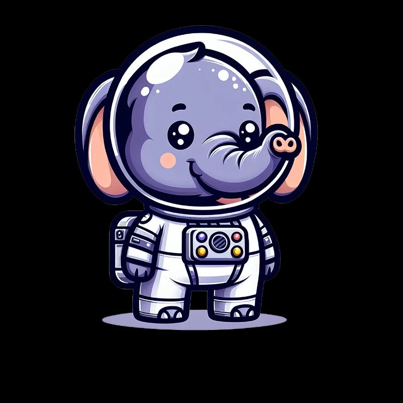 Éléphant mignon astronaute