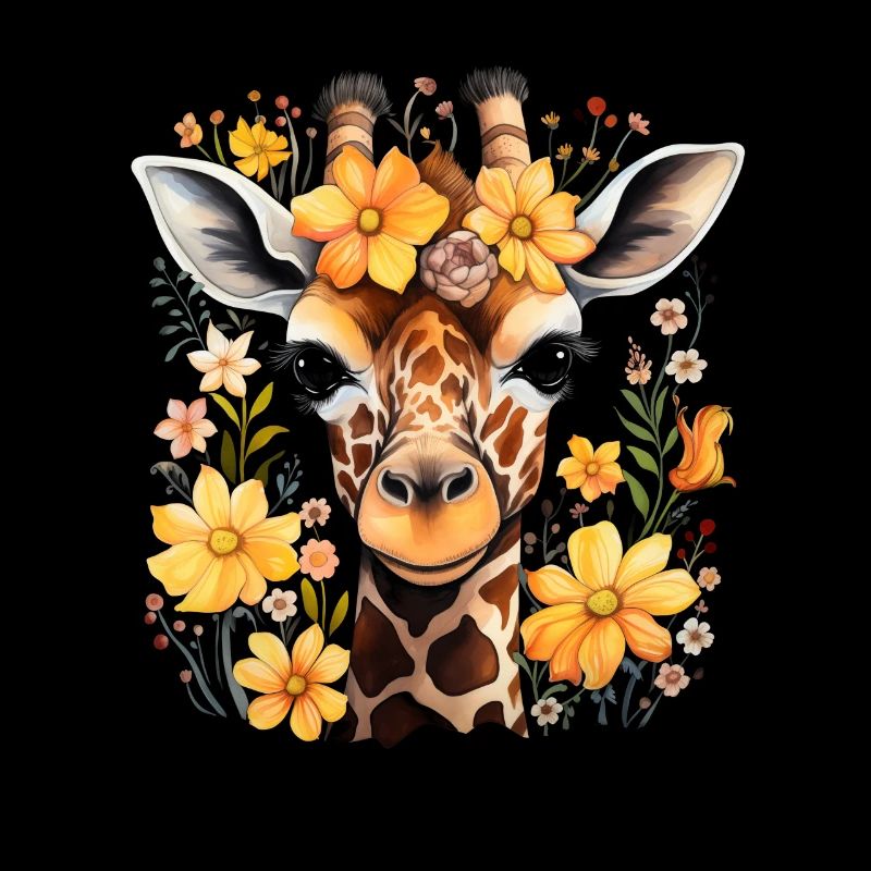 Giraffe Blumen Tier Geschenk