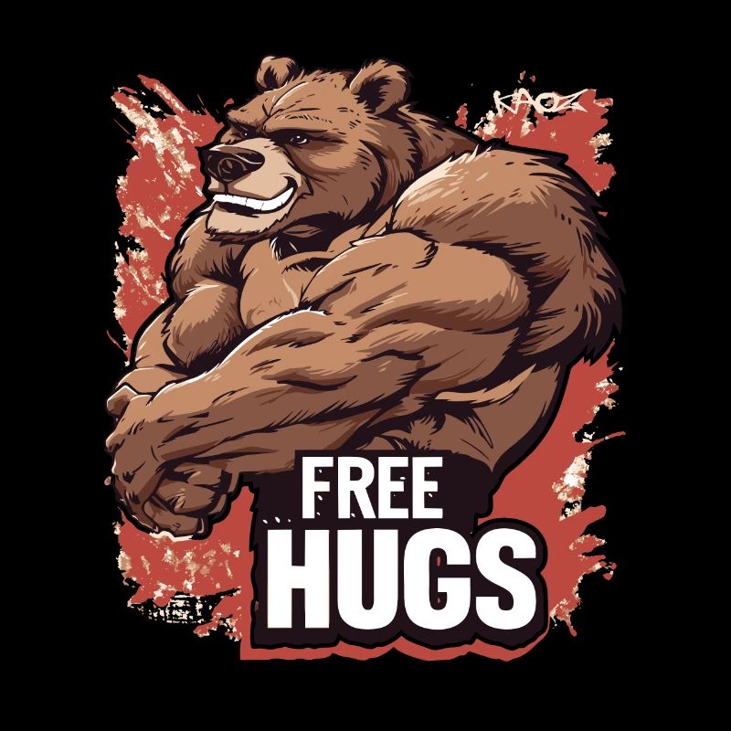 Bodybuilder Rough Bear - Free Hugs