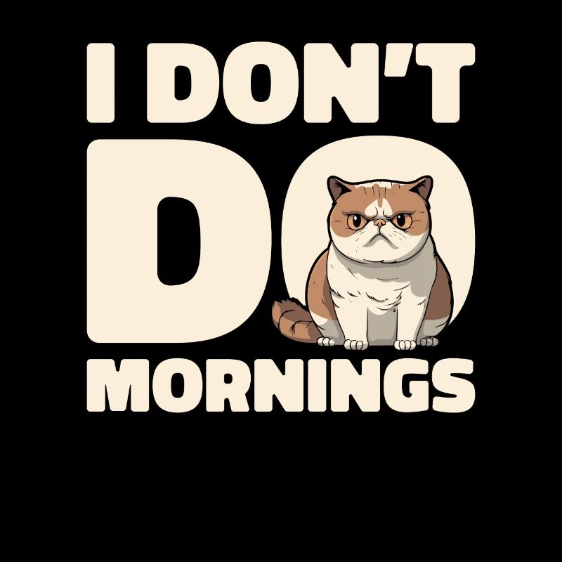 Katze Lustig I Dont Do Mornings