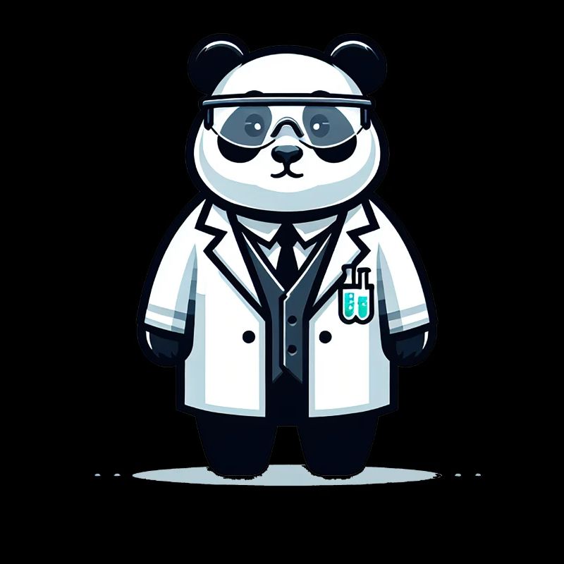 Scientifique panda mignon