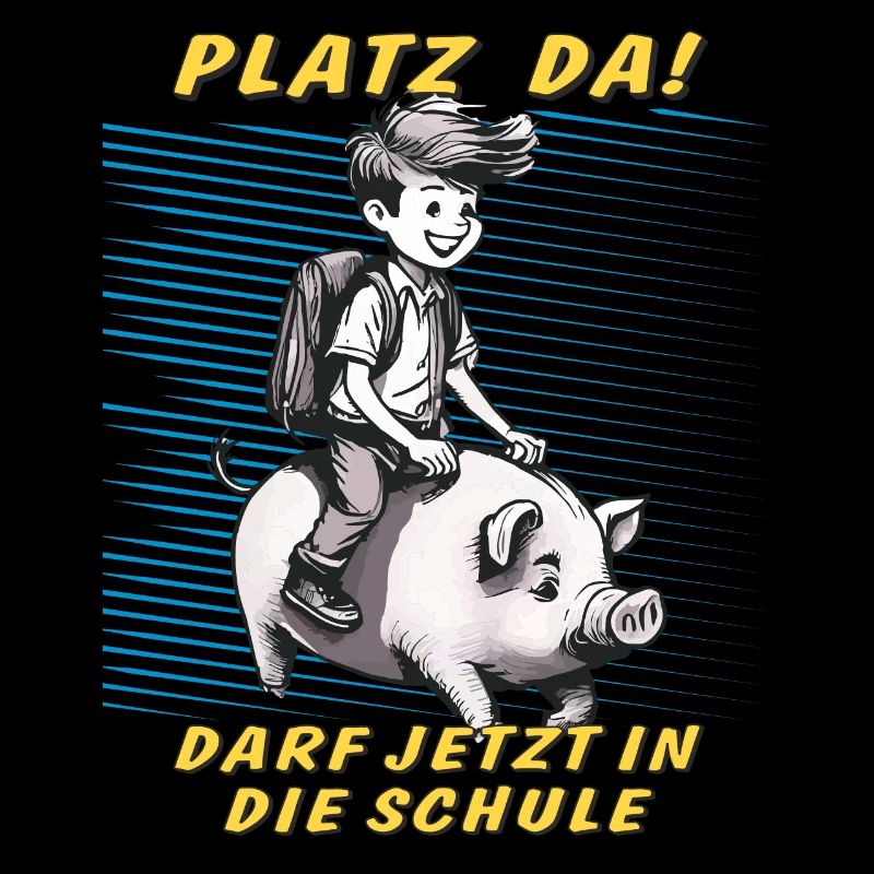 SCHWEIN KIND JUNGE SCHULE BEGINNT