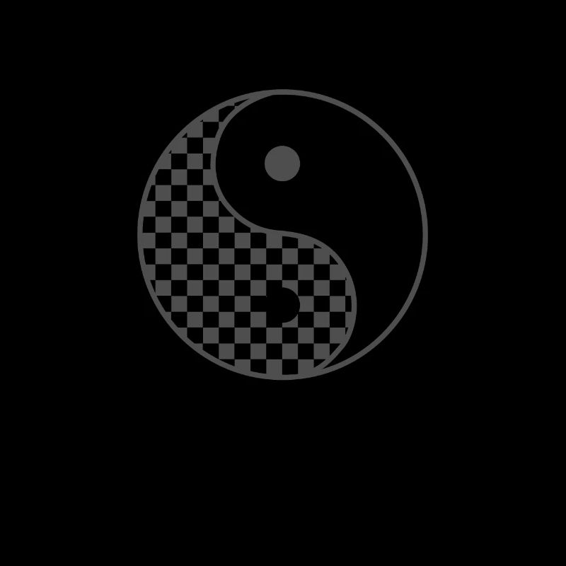 Chessboard Yin and Yang Symbol