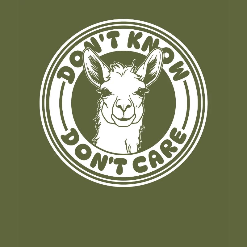 Lama Llama Funny Don't Know Dont Care
