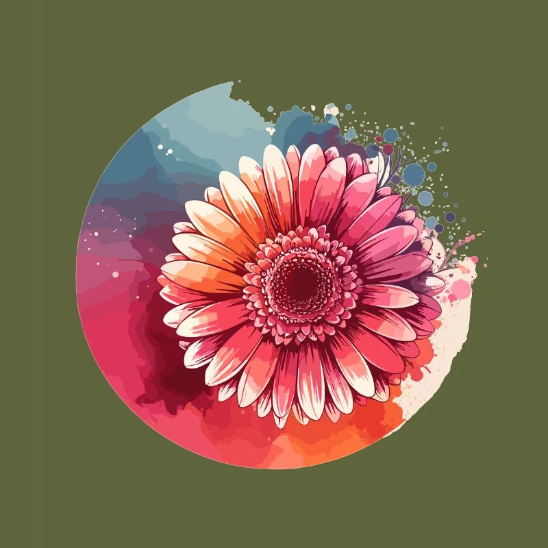 Gerbera drawn