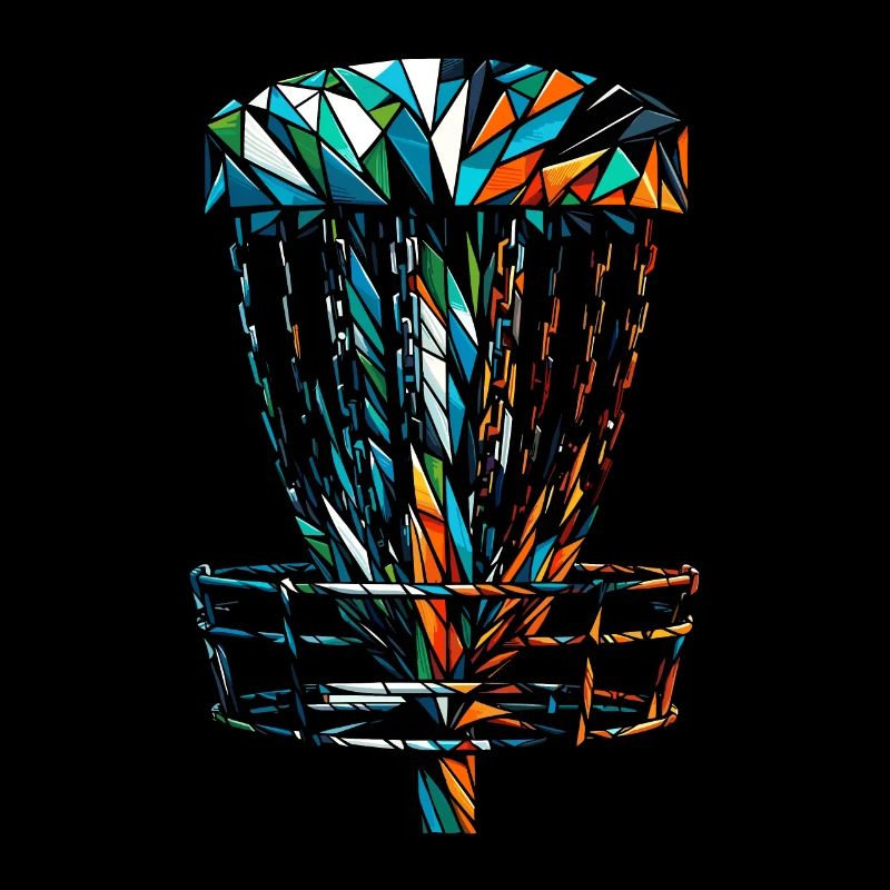 Polygon Art Frisbee Disc Golf Player Flying Discs