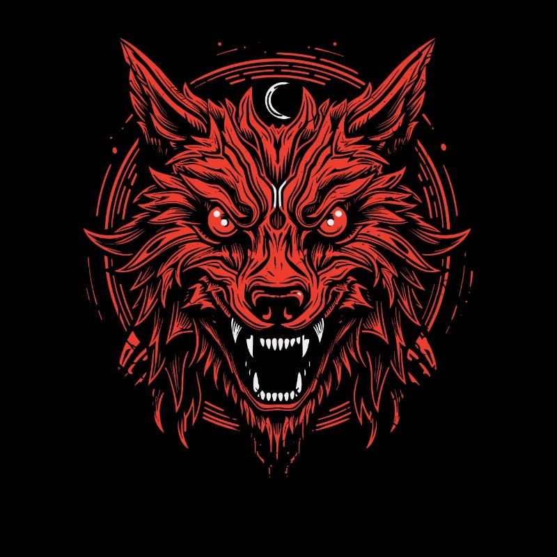 Wolf Beängstigend Lunar Wolf