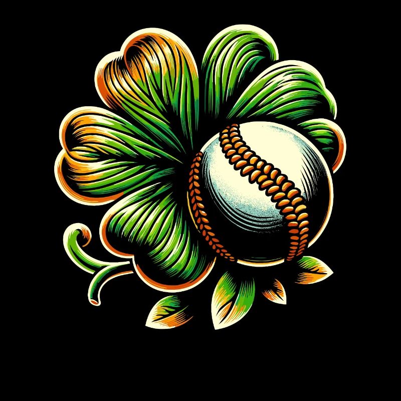 Baseball Kleeblatt St. Patricks Day Baseballer Heiliger
