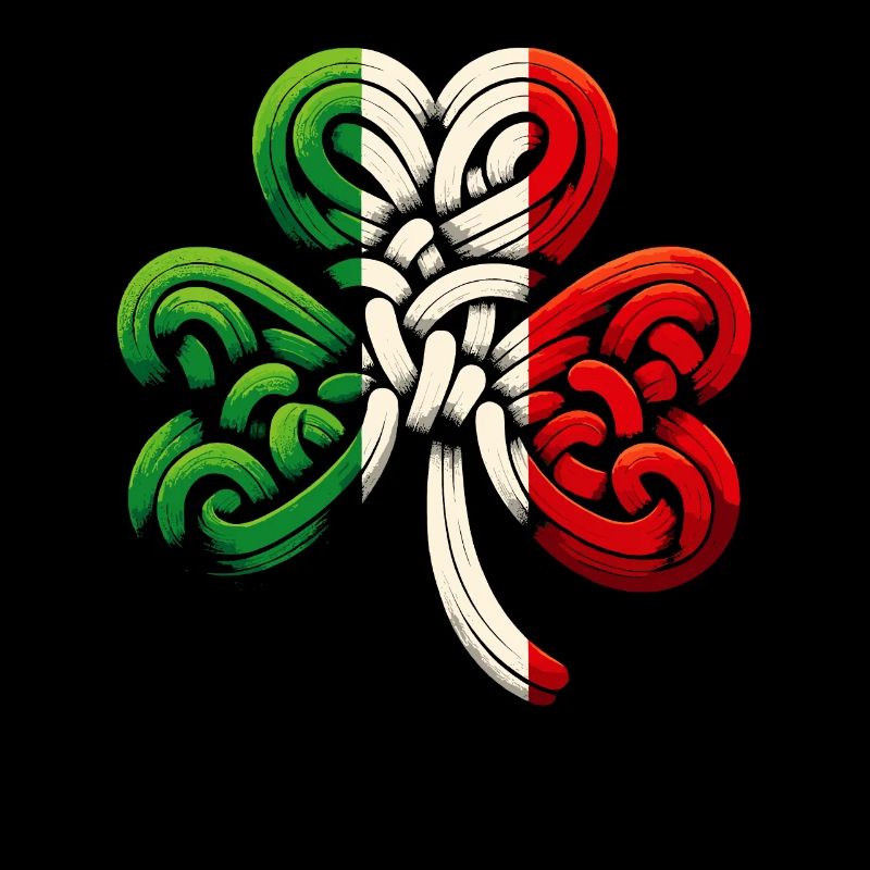 Kleeblatt Italien Flagge St. Patrick St. Patricks Day