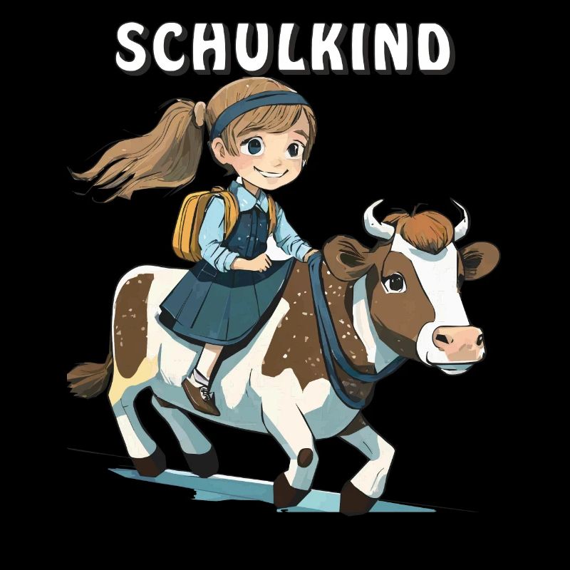 SCHULKIND MÄDCHEN KUH