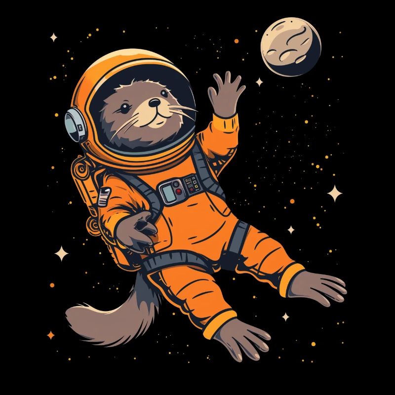 Otter Space Funny Otter Astronaut
