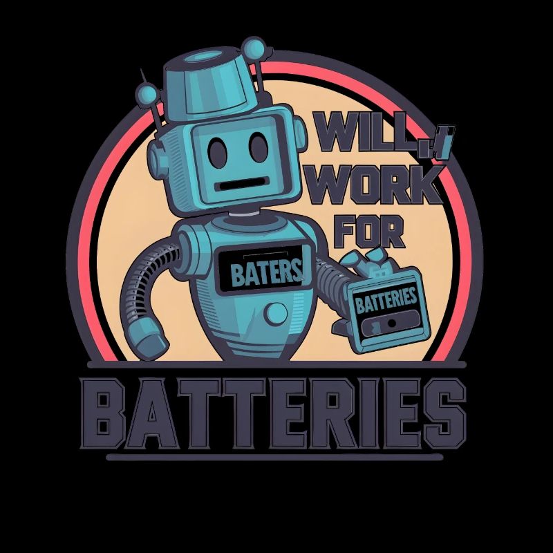 Robot Sign: Will Work for Batteries Digital Design