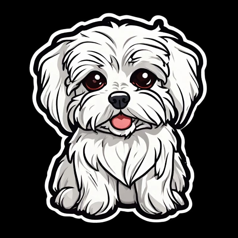 Mignon Chiot Maltais Petit Chien Mignon Blanc