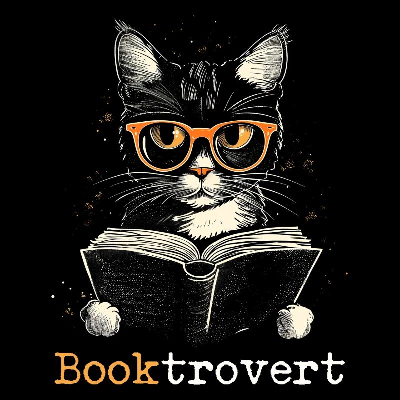 Cat Booktrovert Book Reading Funny
