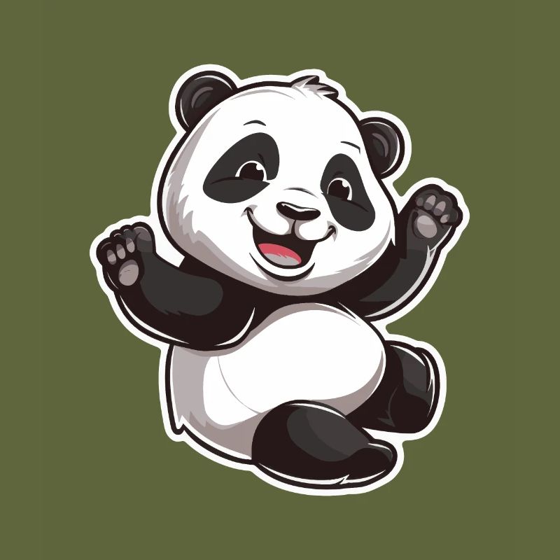 Exubérant Panda Buddy Sticker