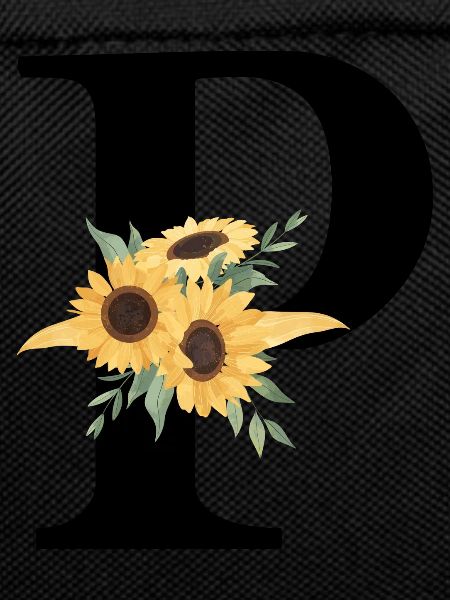 Letter p floral sunflower