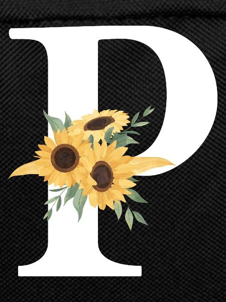 Letter p floral sunflower