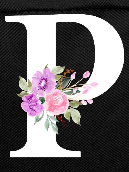 Purple floral letter p